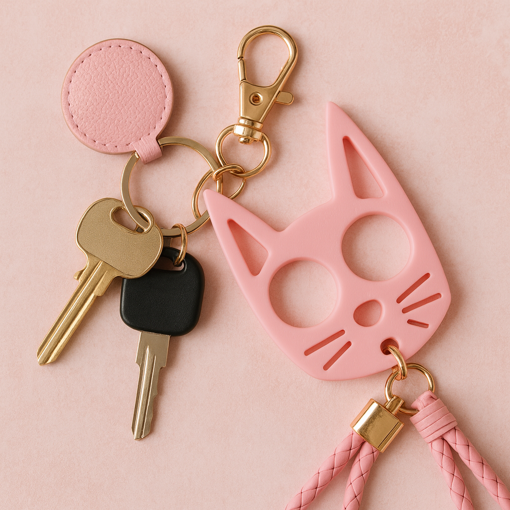 1Kitty 2 Finger Ring Keychain