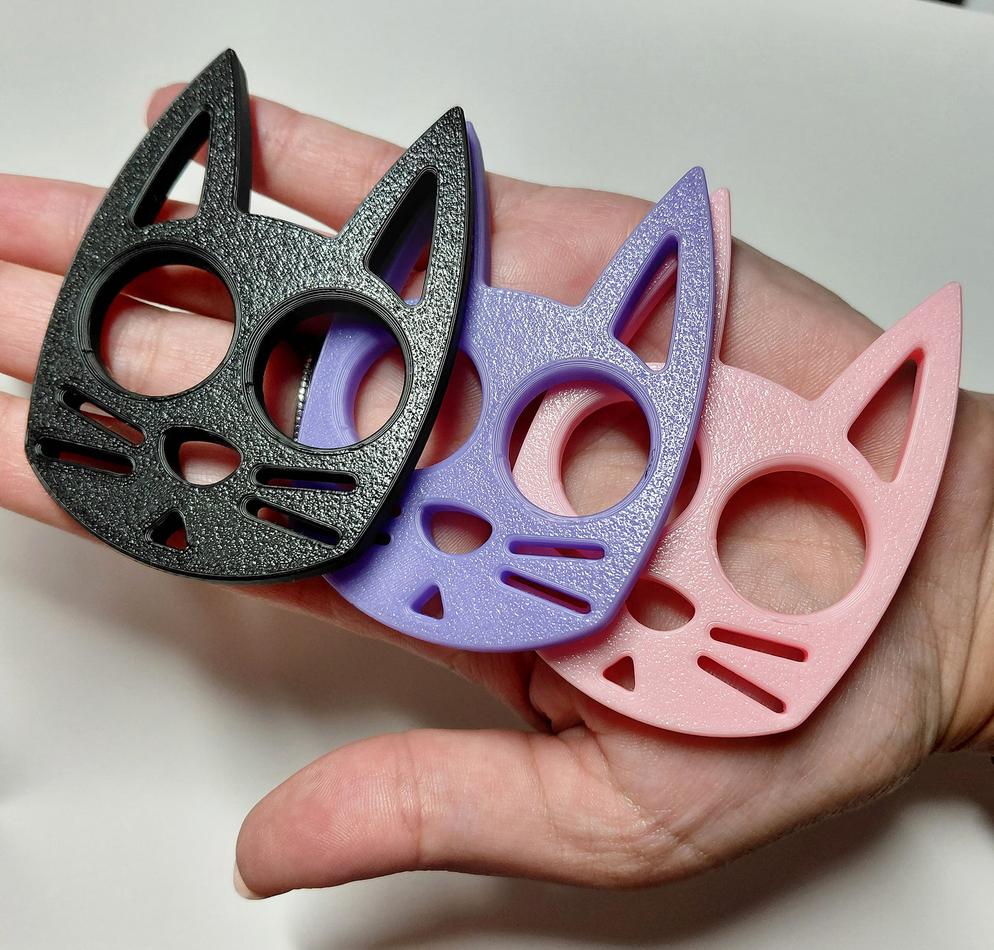 custom 2 Finger Key chain Kitty  handmade personalized gift