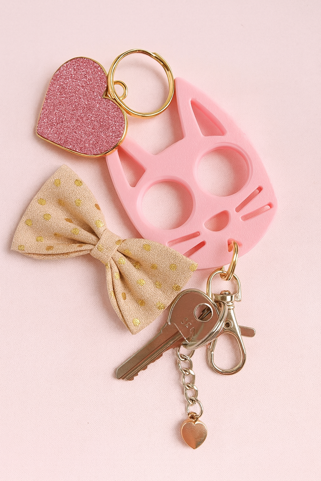 custom 2 Finger Key chain Kitty  handmade personalized gift